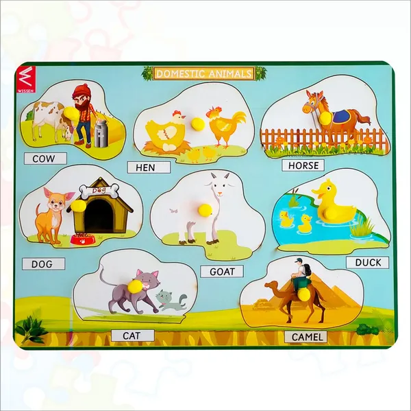 Wooden_Domestic_Animals_Learning_Peg_Board_Puzzle_12*9_inch