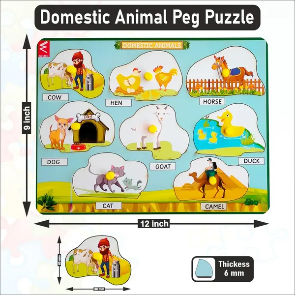 Wooden_Domestic_Animals_Learning_Peg_Board_Puzzle_12*9_inch