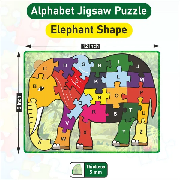 Wooden_Elephant_A-Z_Alphabet_Jigsaw_Puzzle_For_Kids