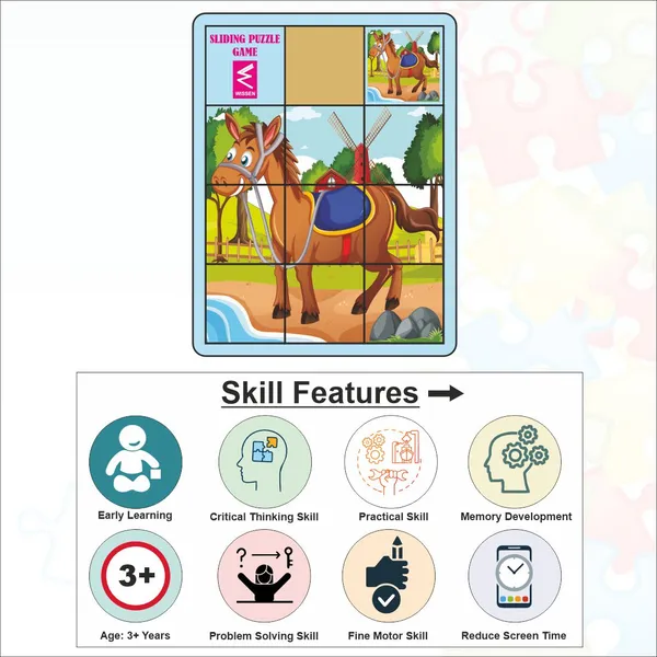 Wooden_Horse_and_Foal_Sliding_Puzzle_Game