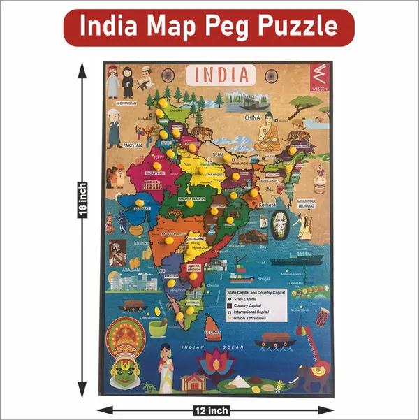 Wissen_Wooden_India_Map_Peg_Board_Puzzle_12X18_Inch