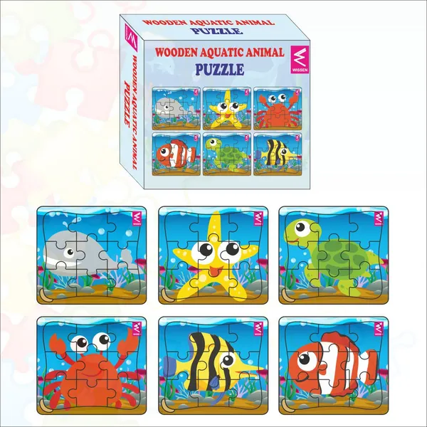Wissen_Wooden_Aquatic_Animals_Jigsaw_Puzzle_Set_Of_6