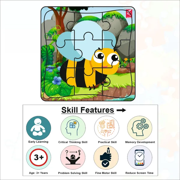 Wooden_jigsaw_Puzzle-_6*6_inch_Bee_Theme