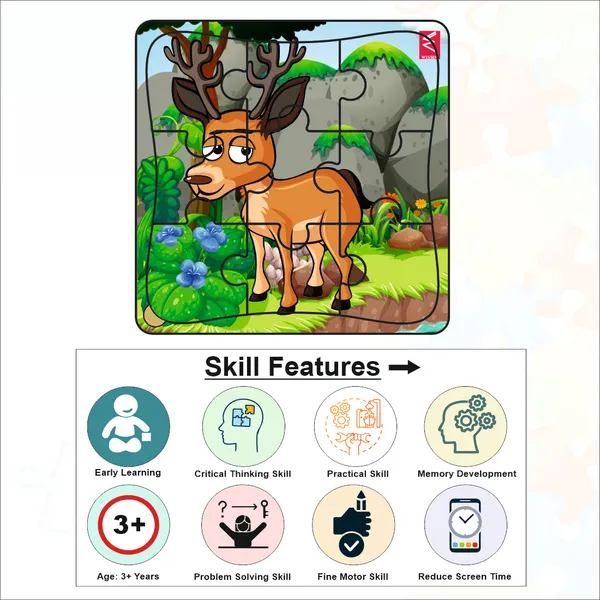 Wooden_jigsaw_Puzzle-_6*6_inch_Deer_Theme