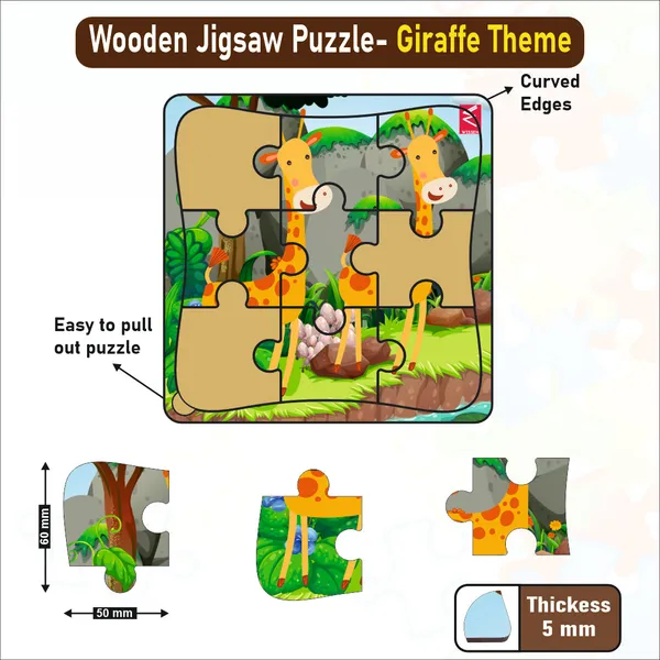 Wooden_jigsaw_Puzzle-_6*6_inch_Giraffe_Theme