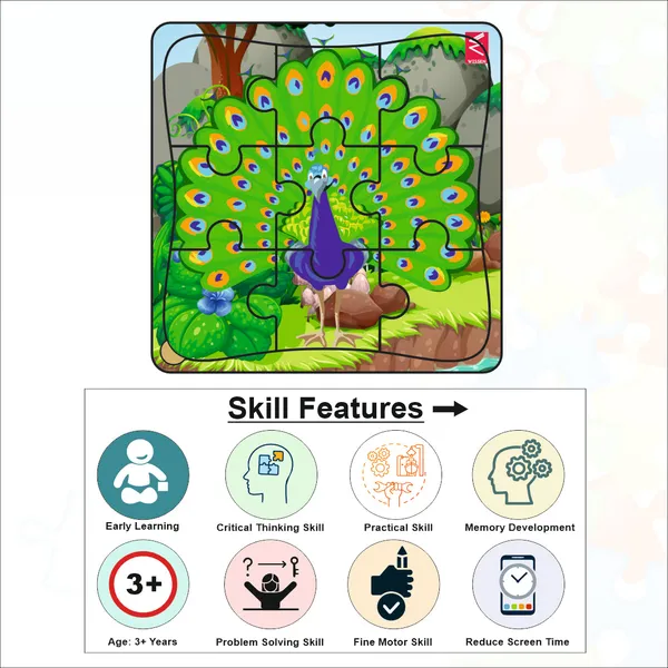 Wooden_jigsaw_Puzzle-_6*6_inch_Peacock_Theme