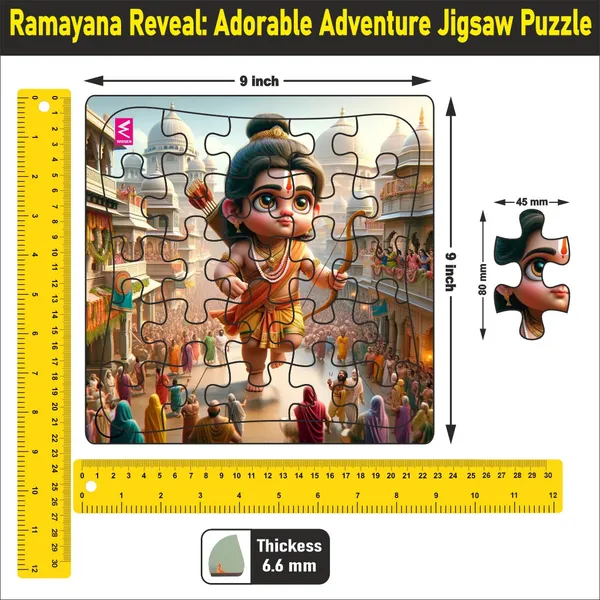 Wooden_Jigsaw_Puzzle_"Ramayana_Reveal:_Adorable_Adventure_Jigsaw_Puzzle"-__9*9_inch-_4_years_above