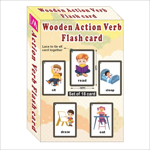 Wooden_(MDF)_Action_Verb_Learning_Flash_card_with_lacing_thread.