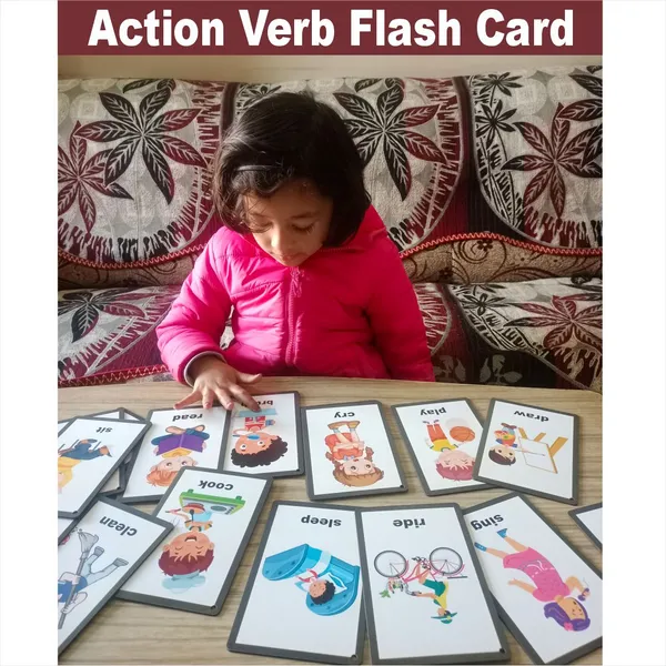 Wooden_(Mdf)_Action_Verb_Learning_Flash_Card_With_Lacing_Thread.