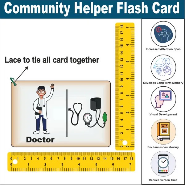 Wooden_(Mdf)_Community_Helpers_Learning_Flash_Card_With_Lacing_Thread.