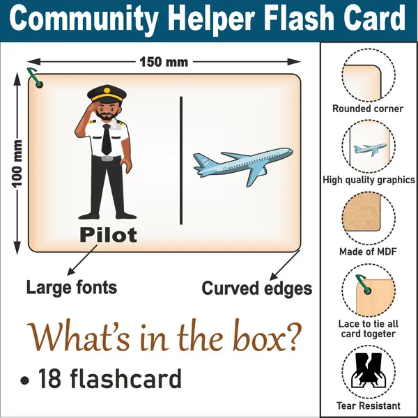 Wooden_(Mdf)_Community_Helpers_Learning_Flash_Card_With_Lacing_Thread.