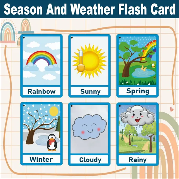 Wooden_(Mdf)_Season_And_Weather_Learning_Flash_Card_With_Lacing_Thread.