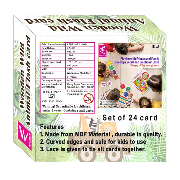 Wooden_(Mdf)_Wild_Animals_Learning_Flash_Card_With_Lacing_Thread.