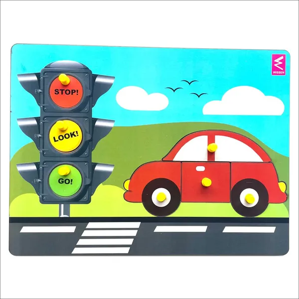 Wooden_Traffic_Signal_and_Car_peg_board_puzzle