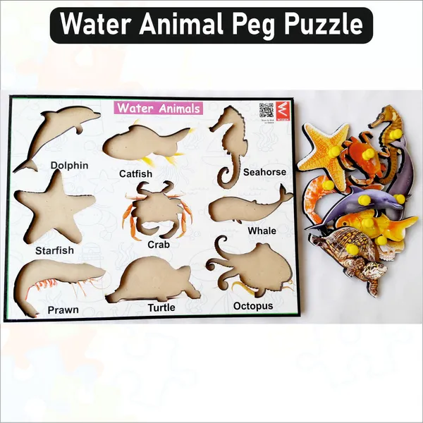 Wooden_Water_Animals_learning_Educational_Peg_Board_Puzzle-12*9_inch