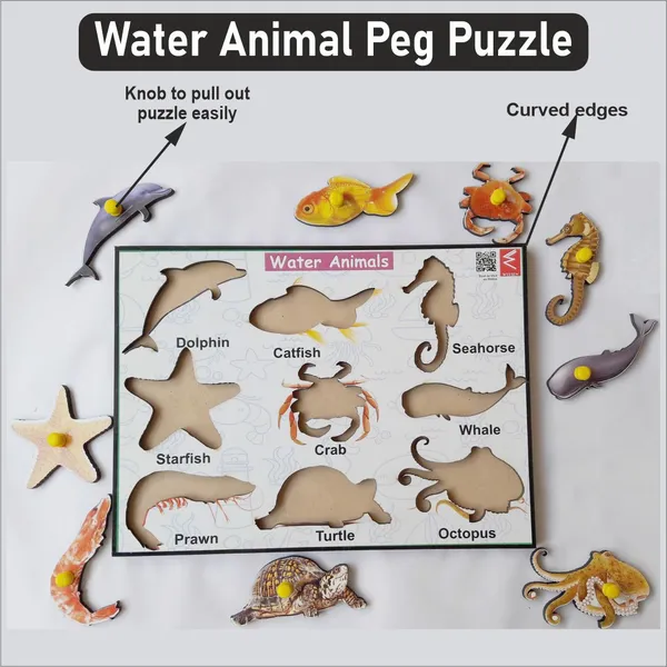 Wooden_Water_Animals_learning_Educational_Peg_Board_Puzzle-12*9_inch