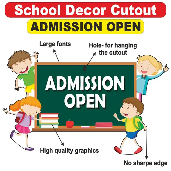 Wooden(MDF)_Wall_Decor_Cutout_for_kids-_Admission_Open_-Learning_through_Fun_design_-_12*18_inch