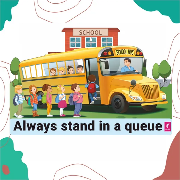 Wooden(MDF)_Wall_Decor_Cutout_for_kids-_Always_stand_in_queue_-Learning_through_Fun_design_-_12*18_inch