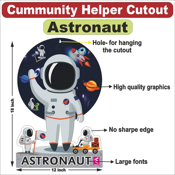 Wooden(MDF)_Wall_Decor_Cutout_for_kids-Astranaut__-_12*18_inch