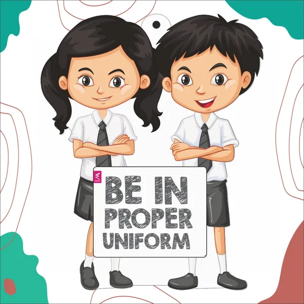 Wooden(MDF)_Wall_Decor_Cutout_for_kids-_be_in_proper_uniform__-Learning_through_Fun_design_-_12*18_inch