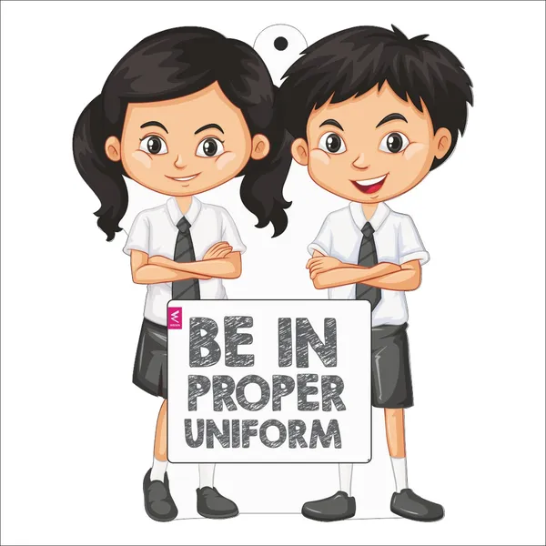 Wooden(MDF)_Wall_Decor_Cutout_for_kids-_be_in_proper_uniform__-Learning_through_Fun_design_-_12*18_inch