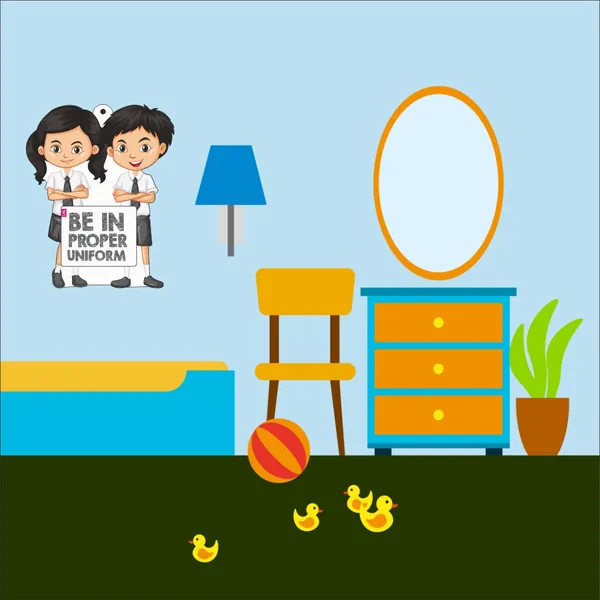 Wooden(Mdf)_Wall_Decor_Cutout_For_Kids-_Be_In_Proper_Uniform_-Learning_Through_Fun_Design
