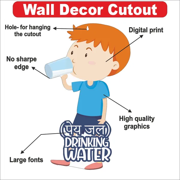 Wooden(Mdf)_Wall_Decor_Cutout_For_Kids-_Drinking_Water_-Learning_Through_Fun_Design
