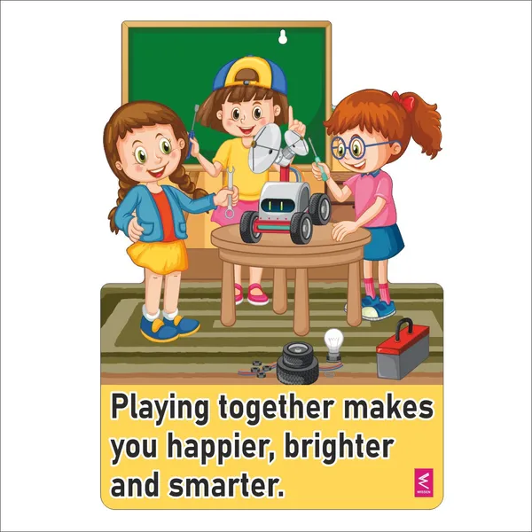 Wooden(Mdf)_Wall_Decor_Cutout_For_Kids-_Playing_Together_Makes_You_Happier_-Learning_Through_Fun_Design