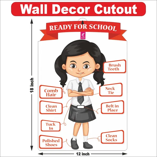Wooden(Mdf)_Wall_Decor_Cutout_For_Kids-_Ready_For_School_(Girl)-Learning_Through_Fun_Design