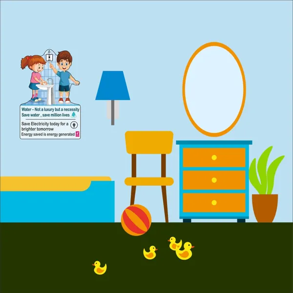 Wooden(Mdf)_Wall_Decor_Cutout_For_Kids-_Save_Water,_Save_Electricity_-Learning_Through_Fun_Design