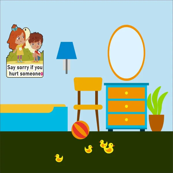 Wooden(MDF)_Wall_Decor_Cutout_for_kids-_Say_Sorry_if_you_hurt_someone_-Learning_through_Fun_design_-_12*18_inch