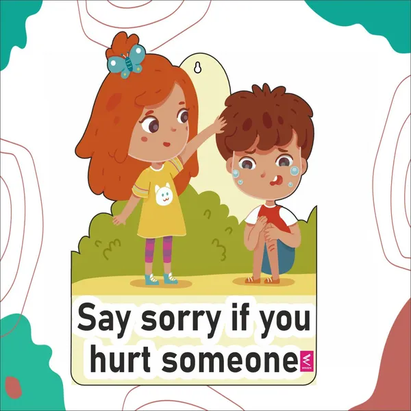 Wooden(MDF)_Wall_Decor_Cutout_for_kids-_Say_Sorry_if_you_hurt_someone_-Learning_through_Fun_design_-_12*18_inch