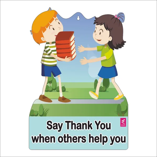 Wooden(Mdf)_Wall_Decor_Cutout_For_Kids-_Say_Thank_You_When_Others_Help_You_-Learning_Through_Fun_Design