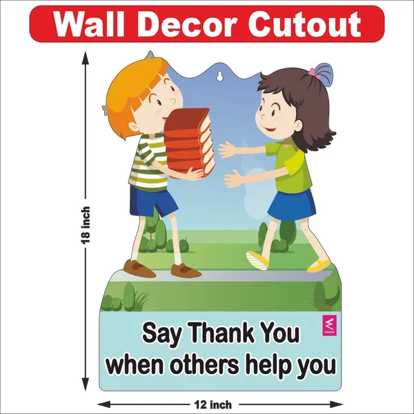 Wooden(Mdf)_Wall_Decor_Cutout_For_Kids-_Say_Thank_You_When_Others_Help_You_-Learning_Through_Fun_Design