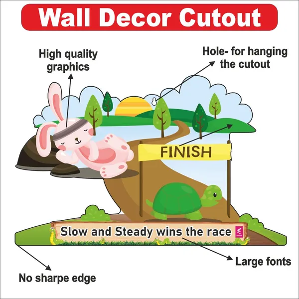 Wooden(Mdf)_Wall_Decor_Cutout_For_Kids-_Slow_And_Steady_Wins_The_Race-Learning_Through_Fun_Design