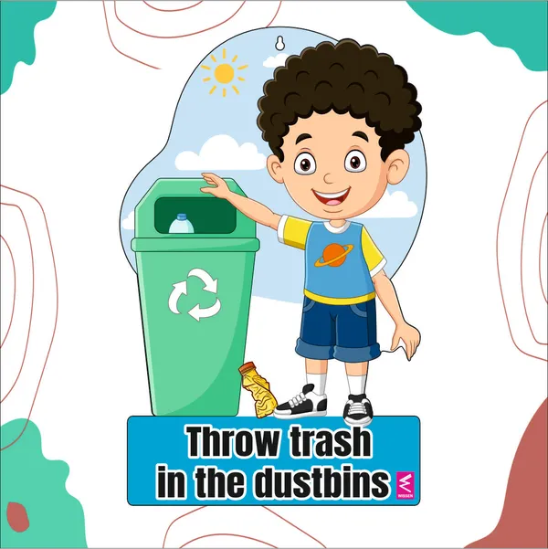 Wooden(MDF)_Wall_Decor_Cutout_for_kids-_Throw_Trash_in_Dustbin_-Learning_through_Fun_design_-_12*18_inch