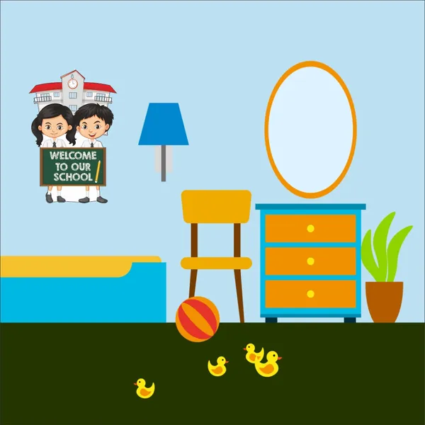 Wooden(MDF)_Wall_Decor_Cutout_for_kids-Welcome_to_our_school_-Learning_through_Fun_design_-_12*18_inch