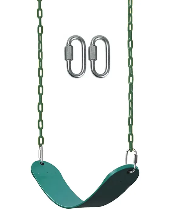 Reznor_Flexible_Swing_Seat_Set_For_Kids_Outdoor_Park_Garden_Tree_Backyard_With_60_Plastic_Coated_Chain_Weight_Support_Upto_150kg,_Green