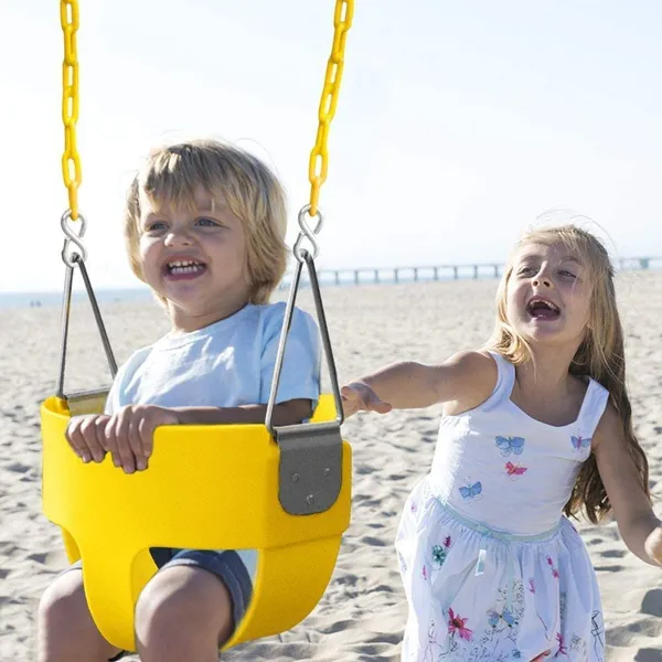 Reznor_Heavy_Duty_High_Back_Full_Bucket_Toddler_Swing_Seat_With_60_Inch_Coated_Swing_Chains_And_Carabiners_For_Easy_Install_Fully_Assembled_Yellow