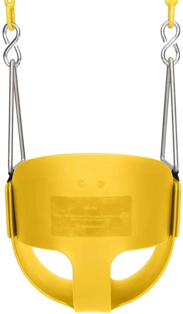 Reznor_Heavy_Duty_High_Back_Full_Bucket_Toddler_Swing_Seat_With_60_Inch_Coated_Swing_Chains_And_Carabiners_For_Easy_Install_Fully_Assembled_Yellow