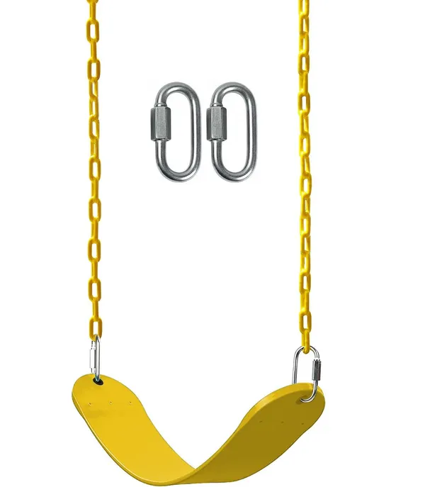 Reznor_Flexible_Swing_Seat_Set_For_Kids_Outdoor_Park_Garden_Tree_Backyard_With_60_Plastic_Coated_Chain_Weight_Support_Upto_150kg,_Yellow