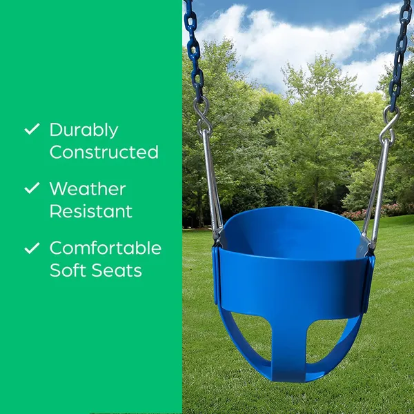 Reznor_Heavy_Duty_High_Back_Full_Bucket_Toddler_Swing_Seat_With_60_Inch_Coated_Swing_Chains_And_Carabiners_For_Easy_Install_Fully_Assembled_Blue