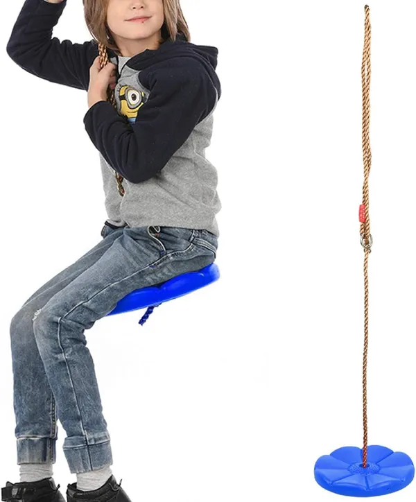 Reznor_Disc_Seat_Rope_Swing_Set_Easy_To_Hang_Daisy_Monkey_Swing_Disk_For_Kids_To_Play_Outdoors_With_Adjustable_Height_Blue