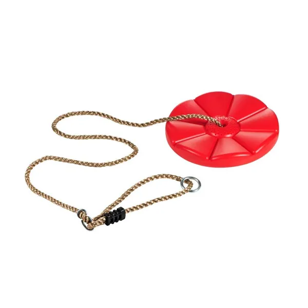 Reznor_Disc_Seat_Rope_Swing_Set_Easy_To_Hang_Daisy_Monkey_Swing_Disk_For_Kids_To_Play_Outdoors_With_Adjustable_Height_Red