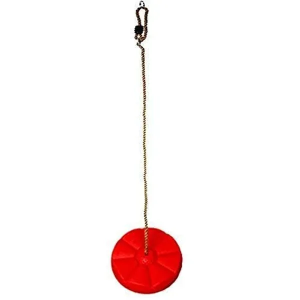 Reznor_Disc_Seat_Rope_Swing_Set_Easy_To_Hang_Daisy_Monkey_Swing_Disk_For_Kids_To_Play_Outdoors_With_Adjustable_Height_Red