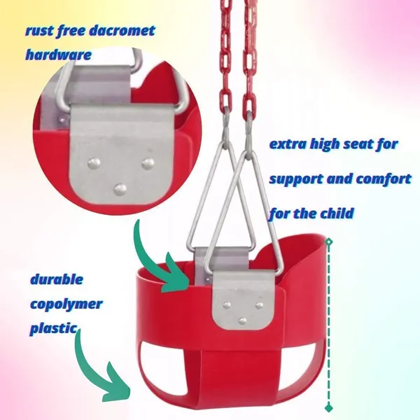 Reznor_Flexible_High_Back_Full_Bucket_Chair_Swing_For_Children_S_Rznr_324_Seat_Only_Green