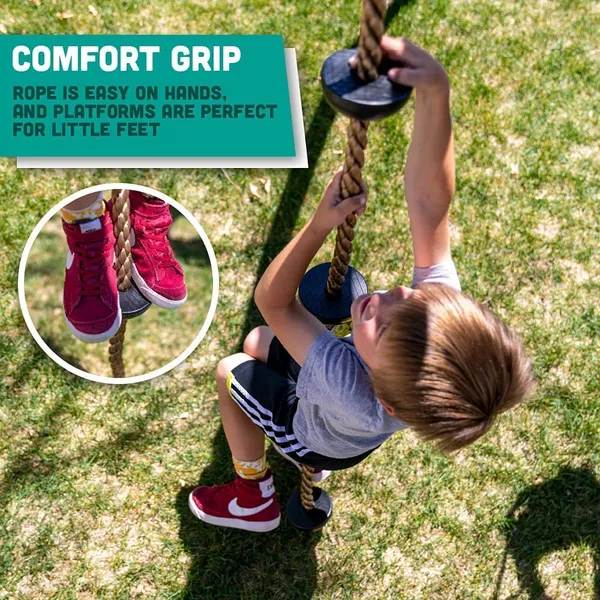 Reznor_6.5ft_Kids_Climbing_Rope_With_5_Dark_Green_Plastic_Knots_Ideal_For_Tree_Houses_And_Climbing_Frames_Swing_Set_Backyard_Outdoor_Play