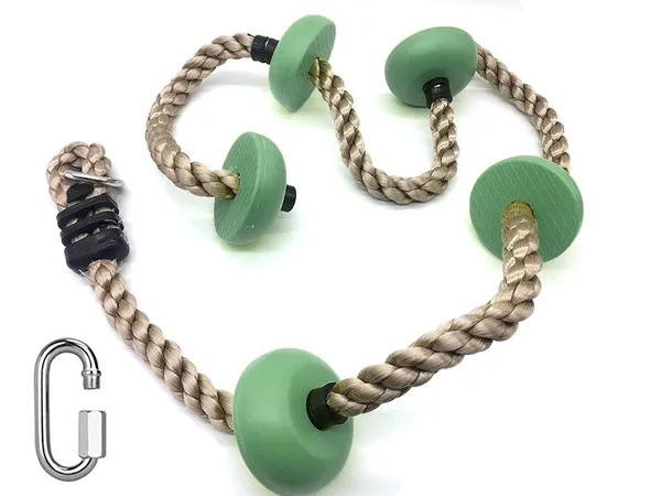 Reznor_6.5ft_Kids_Climbing_Rope_With_5_Dark_Green_Plastic_Knots_Ideal_For_Tree_Houses_And_Climbing_Frames_Swing_Set_Backyard_Outdoor_Play
