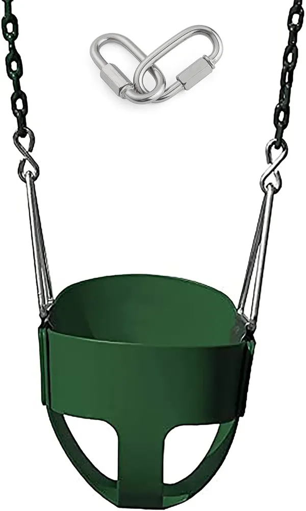 Reznor_Combo_Park_Indoor_Outdoor_Swing_Bucket_Seat_Swing_With_Chain_Green