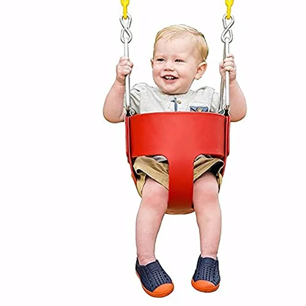Reznor_High_Back_Full_Swings_Seats_Bucket_Swing_Heavy_Duty_With_1_5_Meter_Chain_Playground_Swing_Set_Accessories_Replacement_4_Oval_Shape_Stainless_Steel_Screw_Link_Snap_Hooks_For_Kids_Adults_Red